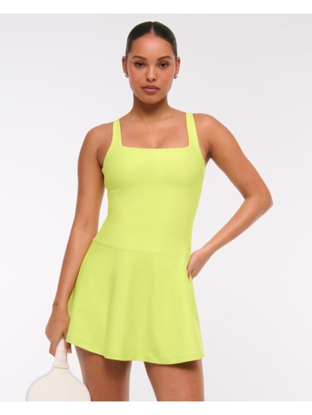 YPB (Your Personal Best) sculptLUX Drop-Waist Mini Dress - Size M - Wild Lime